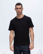 Slub Jersey Crew Neck Tee - Black