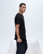 Slub Jersey Crew Neck Tee - Black - Image 2