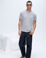 Slub Jersey Crew Neck Tee -  Heather Grey - Image 2