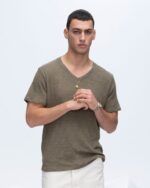 Slub Jersey V-Neck Tee - Army