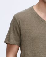 Slub Jersey V-Neck Tee - Army - Image 5
