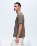 Slub Jersey V-Neck Tee - Army - Image 3