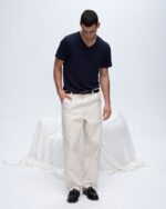 Slub Jersey V-Neck Tee - Midnight - Image 2