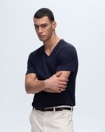 Slub Jersey V-Neck Tee - Midnight