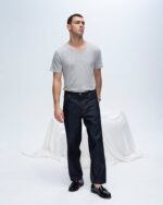 Slub Jersey V-Neck Tee - Heather Grey - Image 2