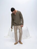 Slub Jersey Destroyed Wash Henley - Army - Image 2