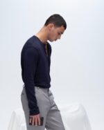 Slub Jersey Destroyed Wash Henley - Midnight - Image 4