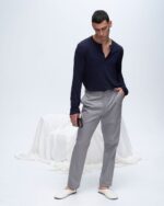 Slub Jersey Destroyed Wash Henley - Midnight - Image 3