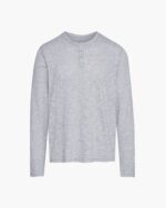 Slub Jersey Destroyed Wash Henley - Heather Grey - Image 7