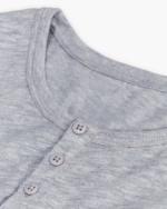 Slub Jersey Destroyed Wash Henley - Heather Grey - Image 6