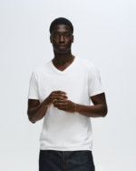 Classic Jersey V-Neck Tee - White - Image 4
