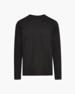 Classic Jersey Long Sleeve Henley - Black - Image 6