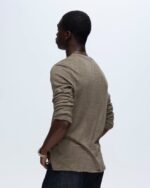 Slub Jersey Long Sleeve Destroyed Wash Tee - Army - Image 4