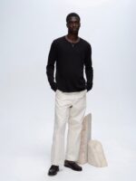 Slub Jersey Long Sleeve Destroyed Wash Tee - Black - Image 2