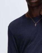 Slub Jersey Long Sleeve Destroyed Wash Tee - Midnight - Image 5