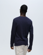 Slub Jersey Long Sleeve Destroyed Wash Tee - Midnight - Image 3