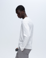 Slub Jersey Long Sleeve Destroyed Wash Tee - White - Image 2
