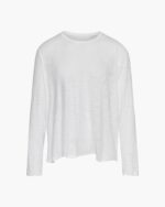 Slub Jersey Long Sleeve Destroyed Wash Tee - White - Image 6