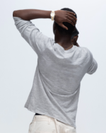 Slub Jersey Long Sleeve Destroyed Wash Tee - Heather Grey - Image 4