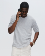 Slub Jersey Long Sleeve Destroyed Wash Tee - Heather Grey