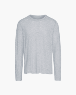 Slub Jersey Long Sleeve Destroyed Wash Tee - Heather Grey - Image 7