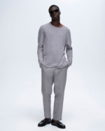 Slub Jersey Chroma Wash Long Sleeve Destroyed Wash Tee - Shark - Image 2