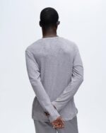 Slub Jersey Chroma Wash Long Sleeve Destroyed Wash Tee - Shark - Image 4
