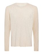 Slub Jersey Long Sleeve Destroyed Wash Tee - Bleached Oak - Image 6