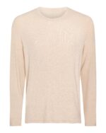 Modal Rib Long Sleeve Crew - Heather Soft Wheat - Image 6