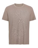 Pima Cotton Pique Crew Neck Tee - Faded Mocha - Image 6