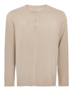 Heavyweight Jersey Long Sleeve Henley - French Oak - Image 6
