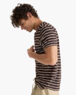 Slub Jersey Crew Neck Tee - Dark Chocolate Chalk