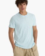 Slub Jersey Short Sleeve Crew Neck Tee - Ocean Blue
