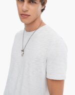 Slub Jersey Crew Neck Tee - Silver - Image 4