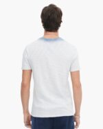 Spray Treatment Slub Jersey Short Sleeve Crew Neck Tee - Silver-Wash Navy - Image 3