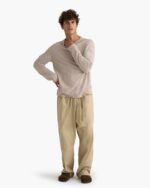 Slub Jersey Long Sleeve Destroyed Wash Tee - French Oak - Image 2