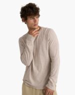 Slub Jersey Long Sleeve Destroyed Wash Tee - French Oak
