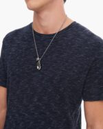 Rib Short Sleeve Destroyed Tee - Dark Navy - Image 4