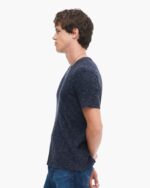 Rib Short Sleeve Destroyed Tee - Dark Navy - Image 2