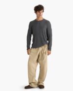 Modal Rib Long Sleeve Crew - Heather Coal - Image 2