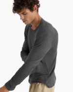 Modal Rib Long Sleeve Crew - Heather Coal