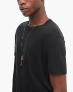 Vintage Jersey Cut Off Short Sleeve Crew Neck Tee - Black - Image 4