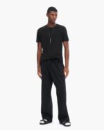 Vintage Jersey Cut Off Short Sleeve Crew Neck Tee - Black