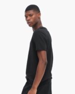 Vintage Jersey Cut Off Short Sleeve Crew Neck Tee - Black - Image 2