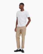 Vintage Jersey Cut Off Short Sleeve Crew Neck Tee - White