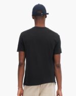 Vintage Jersey Cut Off Short Sleeve V-Neck Tee - Black - Image 3