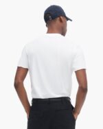 Vintage Jersey Cut Off Short Sleeve V-Neck Tee - White - Image 3