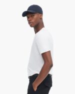 Vintage Jersey Cut Off Short Sleeve V-Neck Tee - White - Image 2