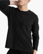 Heavyweight Jersey Long Sleeve Crew - Black - Image 2