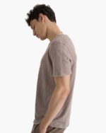 Slub Jersey Chroma Wash Short Sleeve Crew Neck Tee - Faded Mocha - Image 4